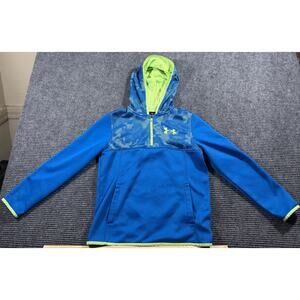 Under Armour 1/4 Zip Up Pullover Hoodie Blue Camo Boys Size M